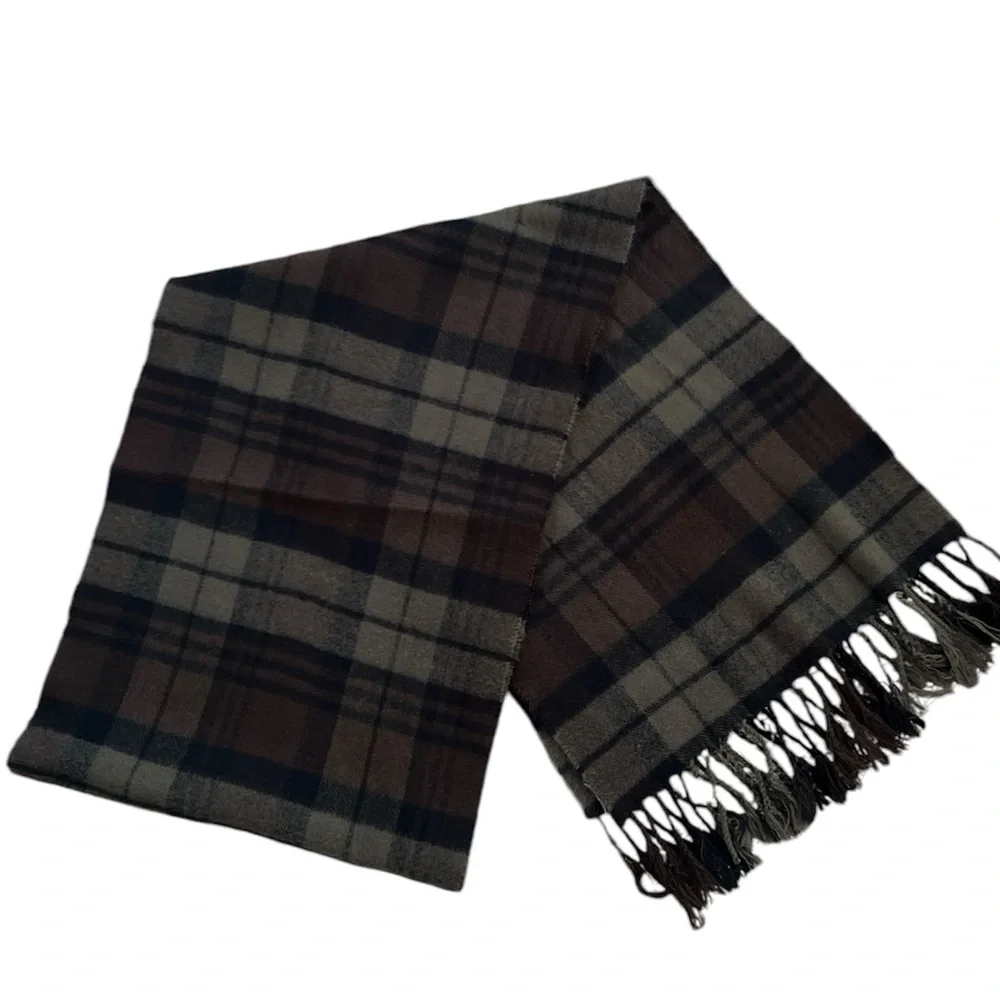 100% Cashmere Unisex Fringe Scarf  Size 63”‎ x 11.25”